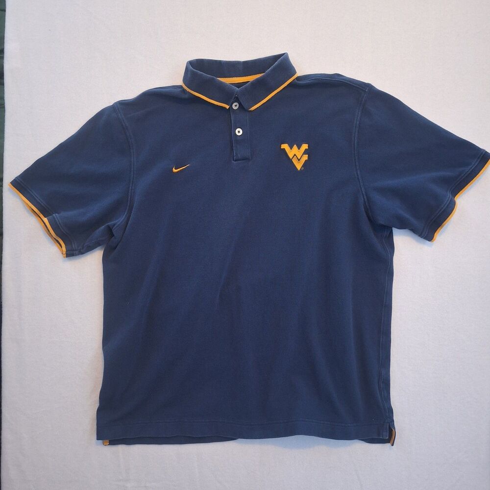 West Virginia Mountaineers Shirt Mens XL Blue WVU Polo NCAA